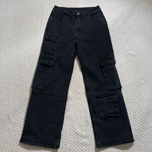 Cider Charcoal Cargo Denim Pants